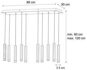 Lampada a sospensione moderna nera con LED a 10 luci - Stanislas