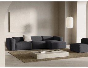 Divano angolare grigio scuro (con penisola a destra/con chaise lounge) con rivestimento in velluto a coste Bergamo – Cosmopolitan Design