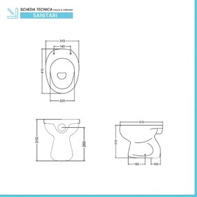Vaso WC infanzia H 31 bianco in ceramica con scarico a pavimento