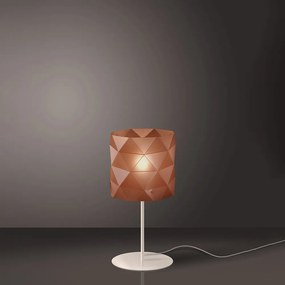 Lampada Da Tavolo Moderna 1 Luce Prisma In Polilux Rame H36 Made In Italy