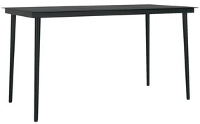 Set da pranzo da giardino 7 pz nero