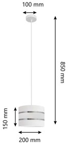 Lampadario a sospensione con filo HELEN 1xE27/15W/230V diametro 20 cm bianco