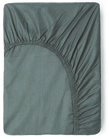 Lenzuolo in cotone elasticizzato verde-grigio 90x200 cm - Good Morning