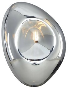 Applique Contemporanea Mabell Metallo Nero 1 Luce Diffusore Vetro Cromo