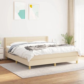 Giroletto A Molle Con Materasso Crema 160x200 Cm İn Tessuto /