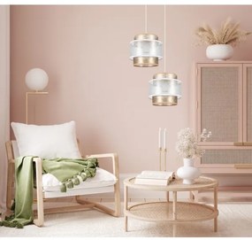 Lampadario a sospensione con filo GABI 2xE27/60W/230V oro/bianco diametro 30 cm