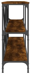 Tavolo consolle rovere fumo 180x30x75cm legno multistrato ferro