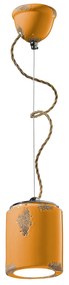 Lampadario Vintage Ceramica Gialla 1 Luce E27