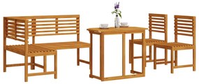 Set da pranzo da giardino in 4 pezzi - legno massello di acacia