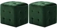 Pouf 2 pz Verde 30x30x30 cm in Velluto 278387