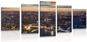 Quadri 5 pezzi – Vista aerea sul Tower Bridge