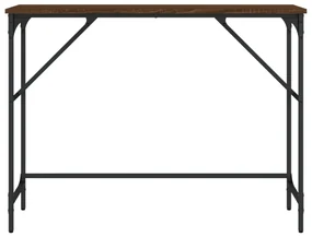 Tavolino consolle rovere marrone 100x32x75 cm legno multistrato