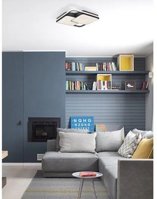 Plafoniera LED design Yanira, nero 60x60 cm, luce con 3 temperature di colore dimmerabile NOVECENTO