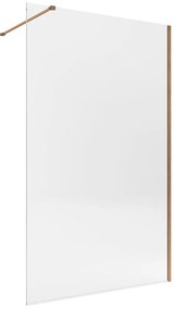 Box doccia walk-in Single, vetro 8 mm, H 200 cm, profilo oro rosa spazzolato