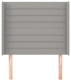 Testiera ad orecchio grigio chiaro 103x16x118/128 cm in tessuto