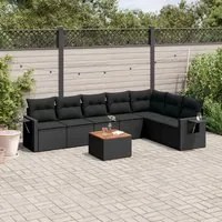 Set Divani da Giardino con Cuscini 8 pz Nero in Polyrattancod mxl 92839