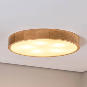 TEMAR LIGHTING Plafoniera Cleo, Ø 57,5 cm, a 5 luci, legno di pino, E27