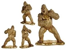 Statua Decorativa Gorilla Dorato Resina (25 x 56 x 42 cm)