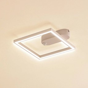 Plafoniera con sensore di movimento Yulla Lindby, Bianco / Opale, Corridoio, Alluminio, Moderno, Plafoniera
