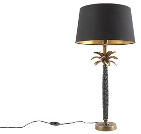 Lampada da tavolo bronzo paralume nero 35 cm - AREKA