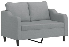 Set di divani 2 pz con cuscini grigio chiaro in tessuto