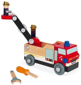 Janod - Set di costruzioni in legno BRICOKIDS camion dei pompieri