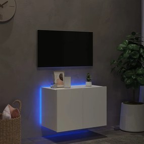 Mobile tv a parete con luci led bianco 60x35x41 cm