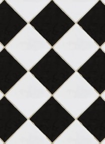 Rebel Walls Tapete Checkered Tiles - Black/ White