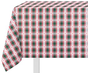 Tovaglia 140x240 cm tartan e cuori