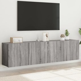 Mobili Tv A Parete 2pz Grigio Sonoma 80x30x41 Cm /