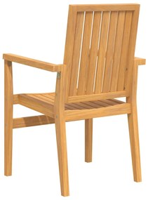 Sedie da Giardino Impilabili 8 pz 56,5x57,5x91 cm Massello Teak