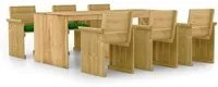 Set Pranzo da Giardino 7pz con Cuscini Legno di Pino Impregnato 3065734