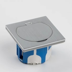 Brilagi - Presa a pavimento da incasso per esterno IP55 cromo opaco quadrato