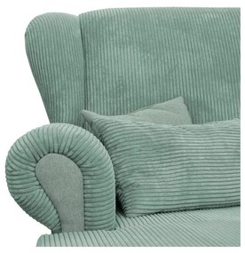 Chaise longue color menta con rivestimento in velluto a coste Lord – Ropez