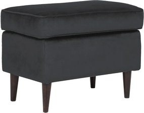 Pouf Ron Velvet nero – 60x40x43 cm