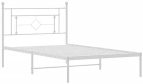 Giroletto con testiera metallo bianco 107x203 cm