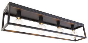 Plafoniera industriale nera 99,5 cm 4 luci - CAGE