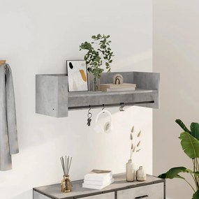 Scaffale A Muro Grigio Cemento 100x35x30,5 Cm Legno Multistrato /