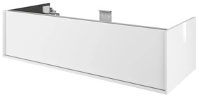 Mobile da bagno sospeso sotto lavabo L 120 x H 32 x P 48 cm bianco laccato lucido, 1 cassetto SENSEA Neo Frame