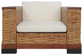 Set di divani 2 pz con cuscini in rattan naturale marrone