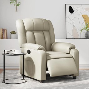 Poltrona Reclinabile Elettrica Crema İn Similpelle /