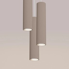 Lampadario grigio tortora in metallo ø 19,5 cm Gleam – Sollux