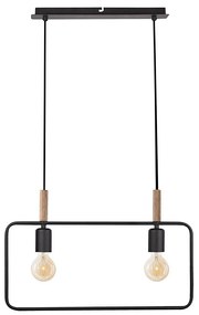 Lampadario a sospensione con filo FRAME 2xE27/60W/230V nero