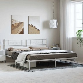 Giroletto Con Testiera Metallo Bianco 183x213 Cm /