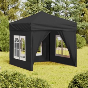 Tenda Per Feste Pieghevole Con Pareti Laterali Antracite 2x2 M /