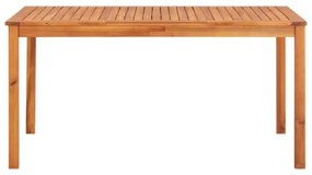 Tavolo da Giardino 150x90x74 cm in Legno Massello di Acacia