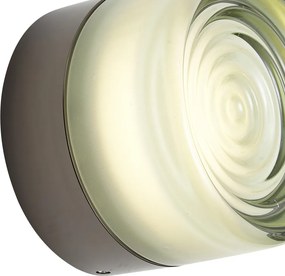 Lampada da parete di design nera con vetro verde chiaro IP44 - Michele