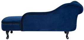 Chaise longue sinistra in velluto blu NIMES Beliani