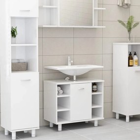 Armadio da bagno bianco lucido 60x32x53,5 cm in truciolato