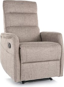 Poltrona reclinabile Solon M Brego in tessuto beige – 74x88-162x106 cm